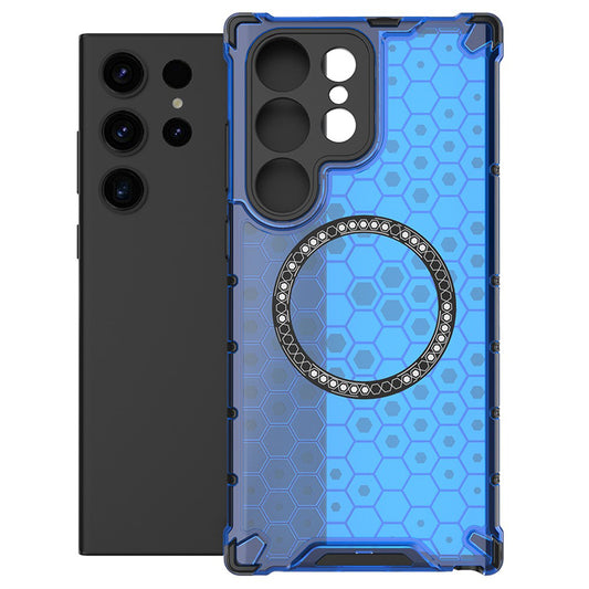 Калъф MagSafe за Samsung Galaxy S24 Ultra S928, Techsuit, HoneyComb Shield, Син