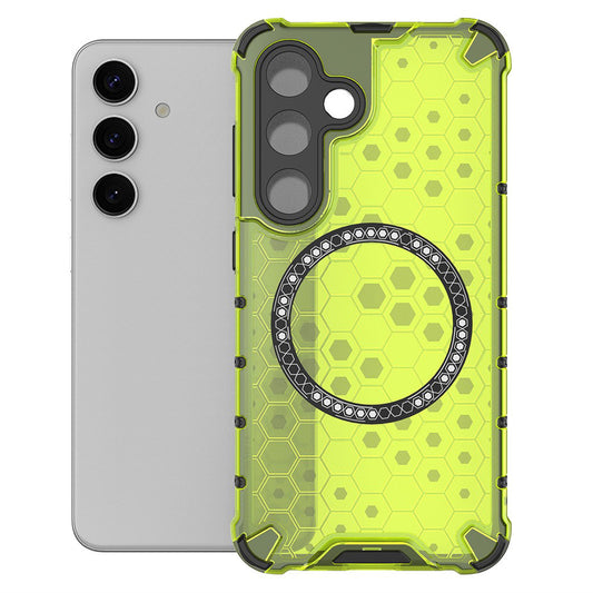 Калъф MagSafe за Samsung Galaxy S25 S931, Techsuit, HoneyComb Shield, Зелен