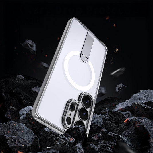 Калъф MagSafe за Samsung Galaxy S26 S942, Hybrid Armor, X с поставка, прозрачен