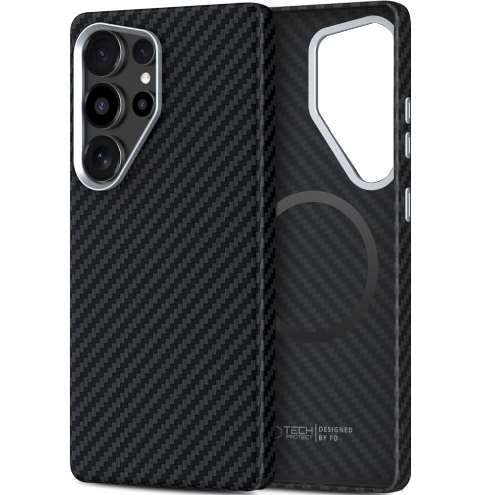 Калъф MagSafe за Samsung Galaxy S25 Ultra S938, Tech-Protect, Ion Carbon, Черен