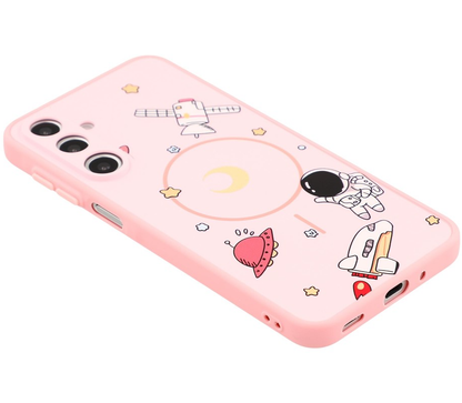 MagSafe Case for Samsung Galaxy S26 Ultra S948, OEM, Cartoon Astronaut, Pink