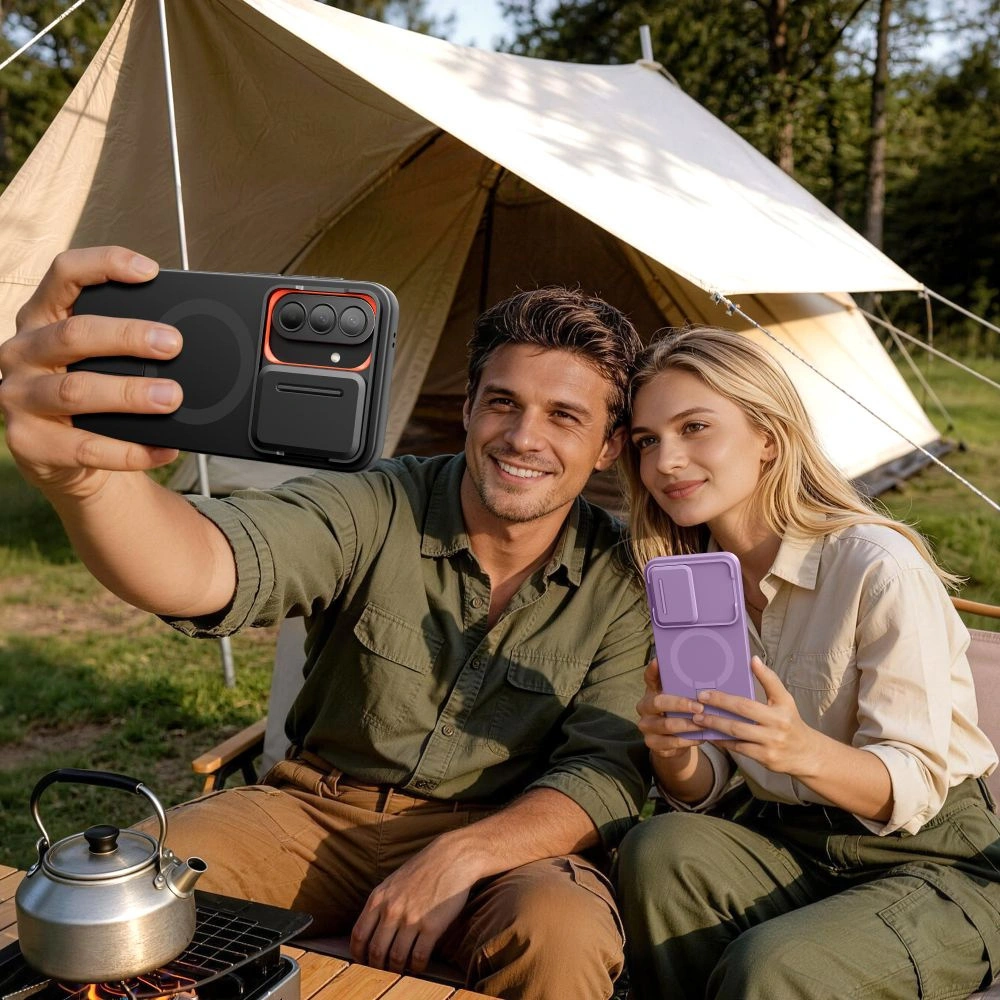 Калъф MagSafe за Samsung Galaxy A57 5G, Tech-Protect, Kevlar Aura, Черен
