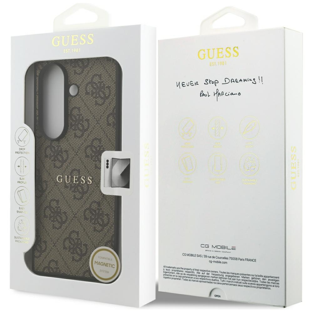 Калъф MagSafe за Samsung Galaxy Z Fold7 F966, Guess, 4G Classic, Кафяв, Презапечатан