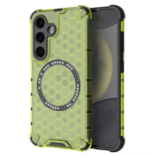 Калъф MagSafe за Samsung Galaxy S25 S931, Techsuit, HoneyComb Shield, Зелен