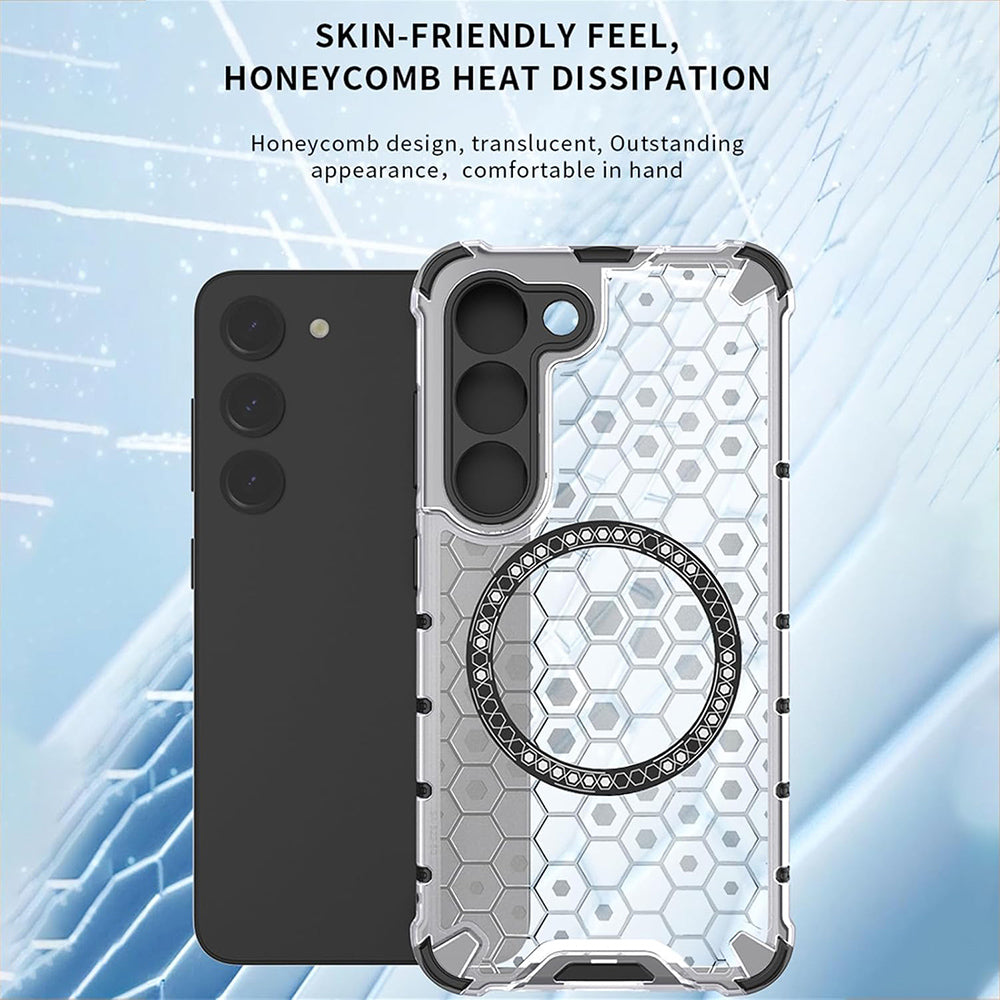 MagSafe Case for Samsung Galaxy A05 A055, Techsuit, HoneyComb Shield, White