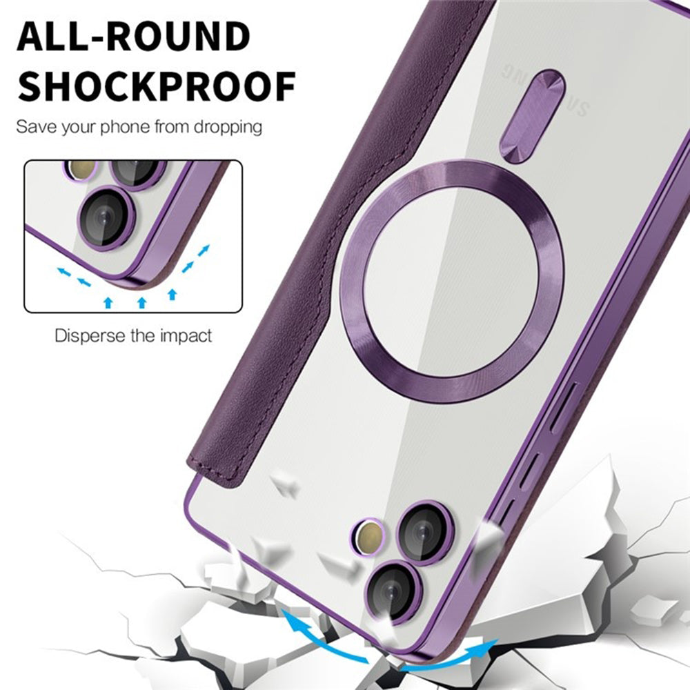 Калъф MagSafe за Samsung Galaxy A05 A055, Techsuit, SmartMag Book, Лилав