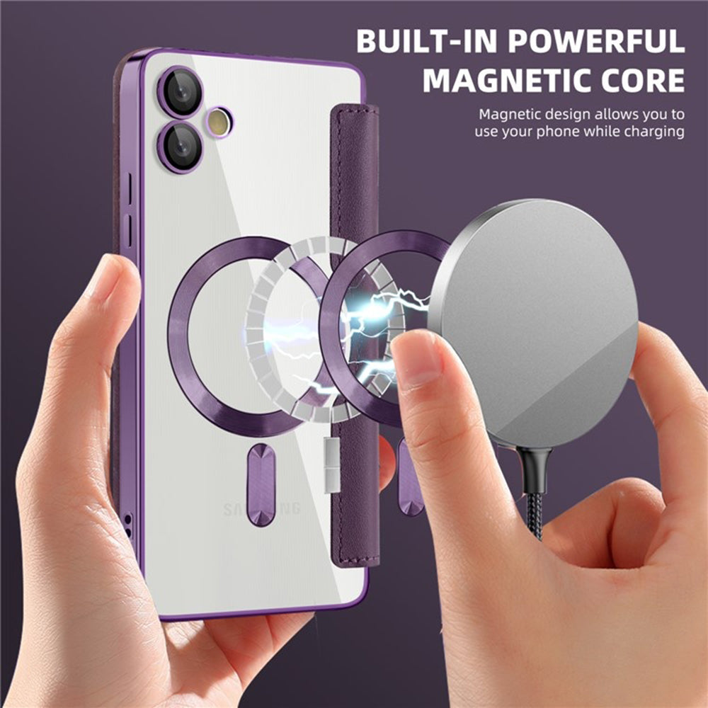 Калъф MagSafe за Samsung Galaxy A05 A055, Techsuit, SmartMag Book, Лилав
