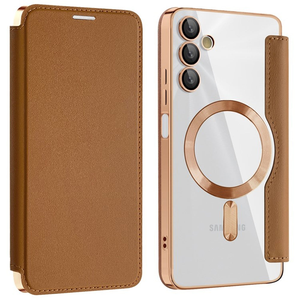 Калъф MagSafe за Samsung Galaxy A05s A057, Techsuit, SmartMag Book, Кафяв