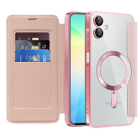 Калъф MagSafe за Samsung Galaxy A06 A065, Techsuit, SmartMag Book, Розов