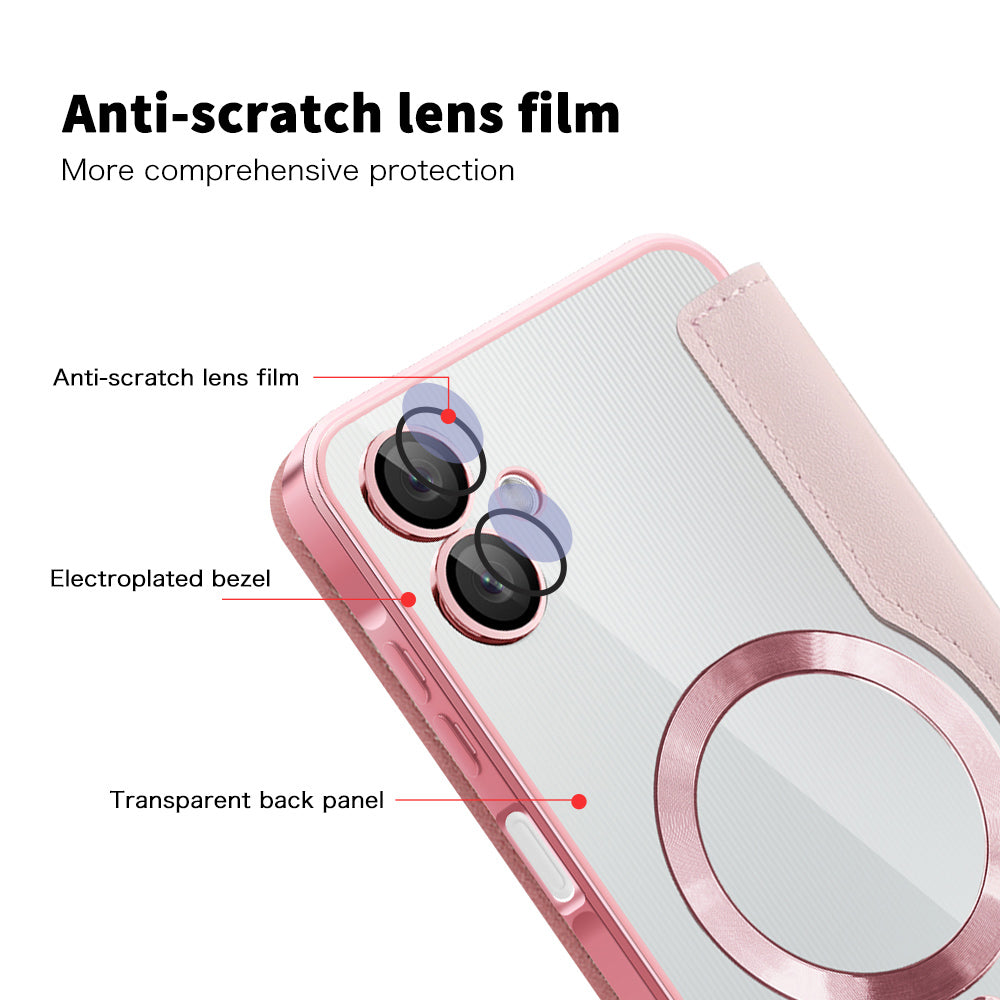 Калъф MagSafe за Samsung Galaxy A06 A065, Techsuit, SmartMag Book, Розов