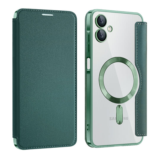 Калъф MagSafe за Samsung Galaxy A06 A065, Techsuit, SmartMag Book, Зелен