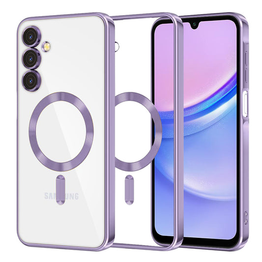 Калъф MagSafe за Samsung Galaxy A15 5G A156 / A15 A155, Techsuit, Luxury Crystal, Светло лилав