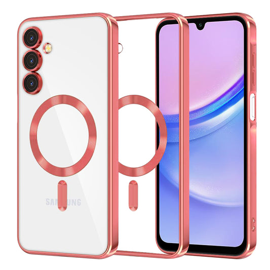Калъф MagSafe за Samsung Galaxy A15 5G A156 / A15 A155, Techsuit, Luxury Crystal, Червен