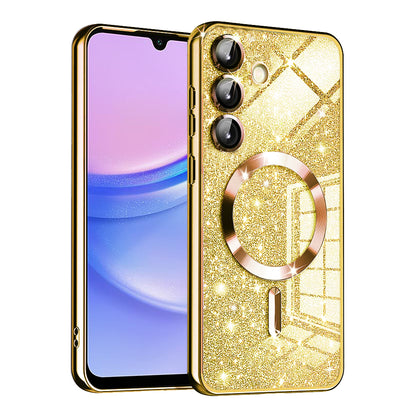 Калъф MagSafe за Samsung Galaxy A15 5G A156 / A15 A155, Techsuit, Luxury Glitter, Златист