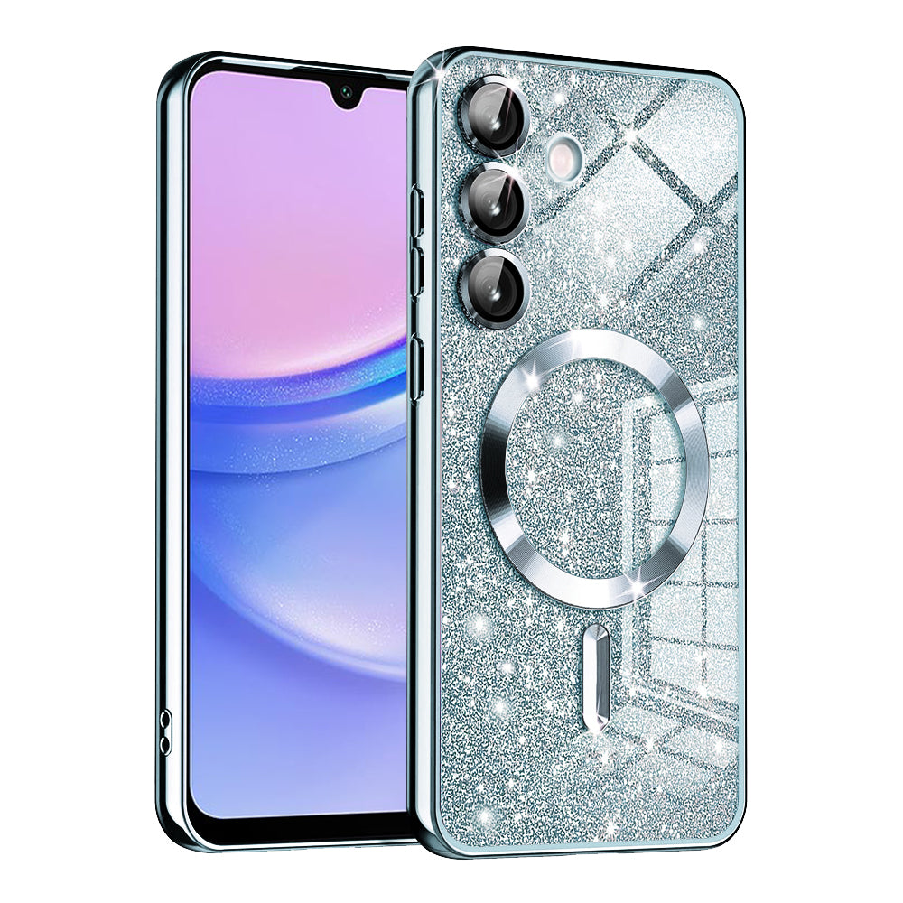 Калъф MagSafe за Samsung Galaxy A15 5G A156 / A15 A155, Techsuit, Luxury Glitter, Bleu