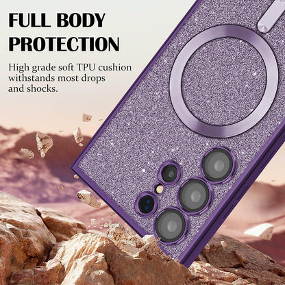 Калъф MagSafe за Samsung Galaxy A15 5G A156 / A15 A155, Techsuit, Luxury Glitter, Bleu