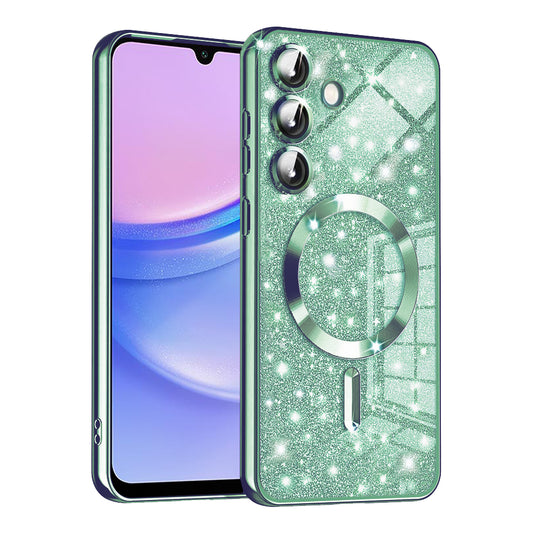 Калъф MagSafe за Samsung Galaxy A15 5G A156 / A15 A155, Techsuit, Luxury Glitter, Светлозелен