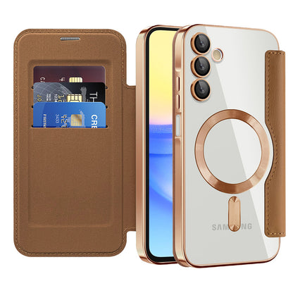 Калъф MagSafe за Samsung Galaxy A15 5G A156 / A15 A155, Techsuit, SmartMag Book, Кафяв