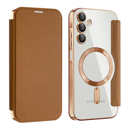 Калъф MagSafe за Samsung Galaxy A15 5G A156 / A15 A155, Techsuit, SmartMag Book, Кафяв