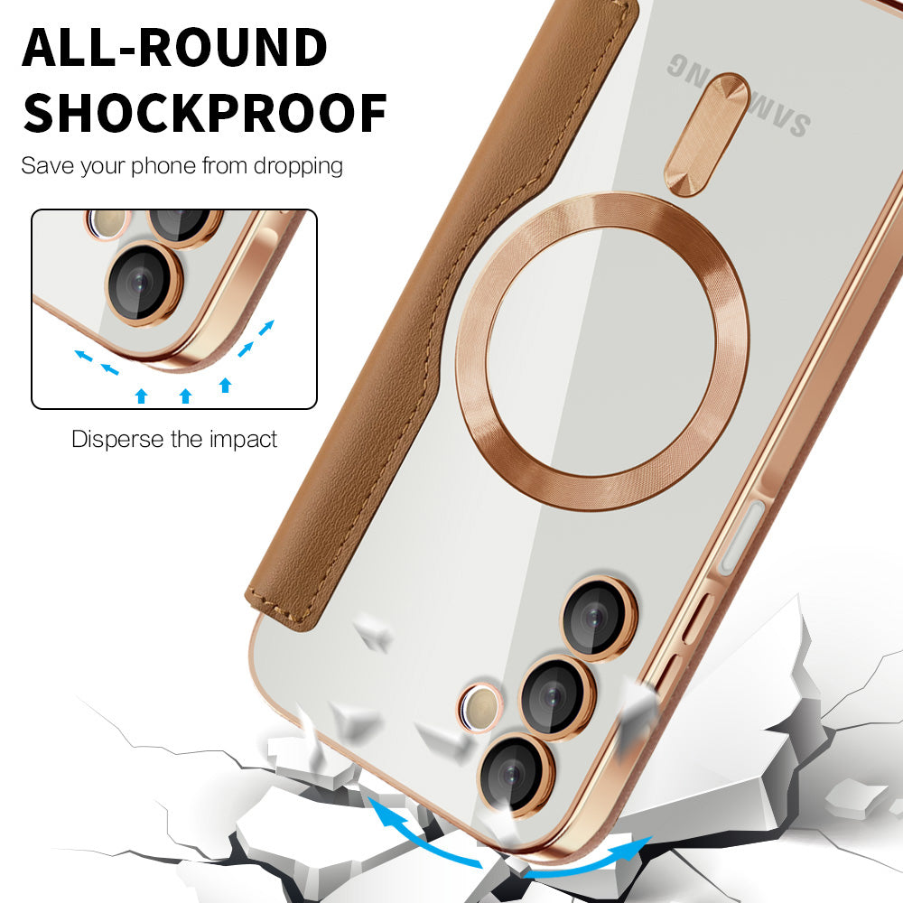 Калъф MagSafe за Samsung Galaxy A15 5G A156 / A15 A155, Techsuit, SmartMag Book, Кафяв