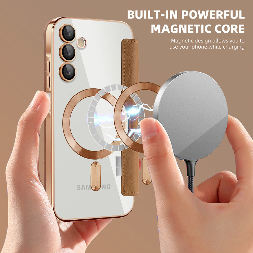 Калъф MagSafe за Samsung Galaxy A15 5G A156 / A15 A155, Techsuit, SmartMag Book, Кафяв