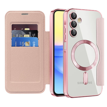 Калъф MagSafe за Samsung Galaxy A15 5G A156 / A15 A155, Techsuit, SmartMag Book, Розов