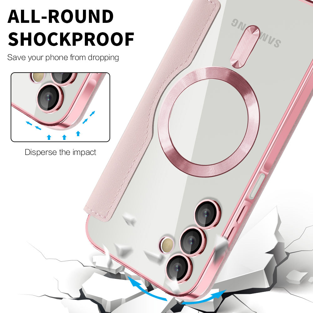 Калъф MagSafe за Samsung Galaxy A15 5G A156 / A15 A155, Techsuit, SmartMag Book, Розов
