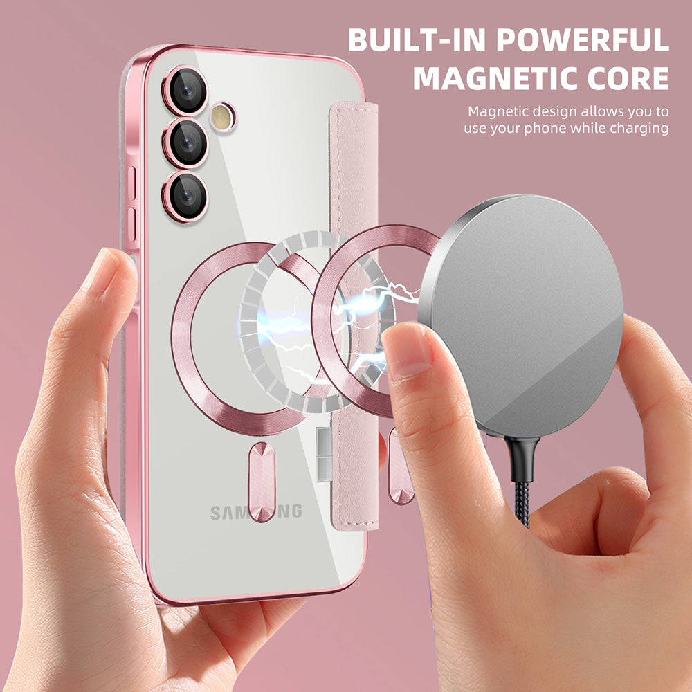 Калъф MagSafe за Samsung Galaxy A15 5G A156 / A15 A155, Techsuit, SmartMag Book, Розов