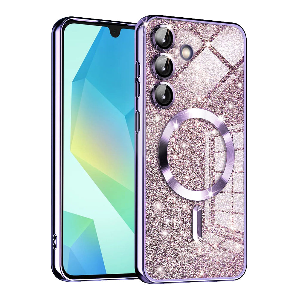 Калъф MagSafe за Samsung Galaxy A16 5G A166 / A16 4G A165, Techsuit, Luxury Glitter, Светло лилав