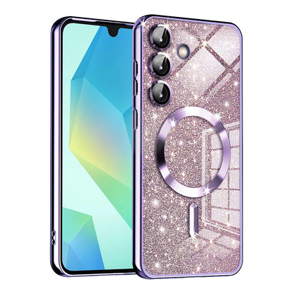 Калъф MagSafe за Samsung Galaxy A16 5G A166 / A16 4G A165, Techsuit, Luxury Glitter, Светло лилав