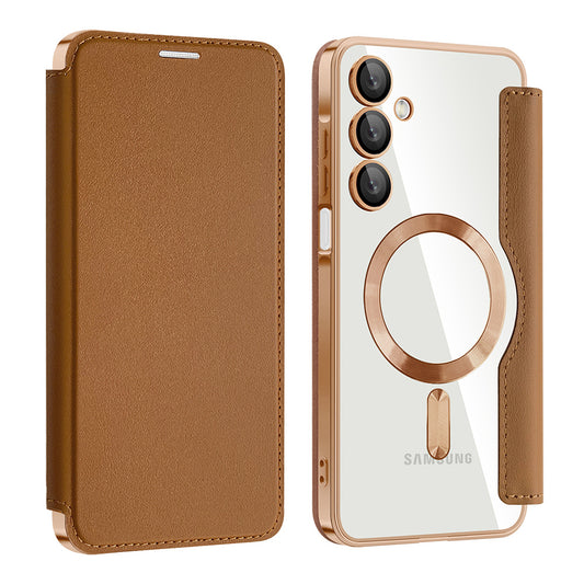 Калъф MagSafe за Samsung Galaxy A16 5G A166 / A16 4G A165, Techsuit, SmartMag Book, Кафяв