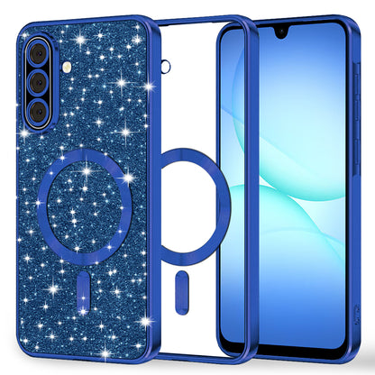 Калъф MagSafe за Samsung Galaxy A17 4G / A17 5G, Techsuit, Luxury Glitter, Тъмносин