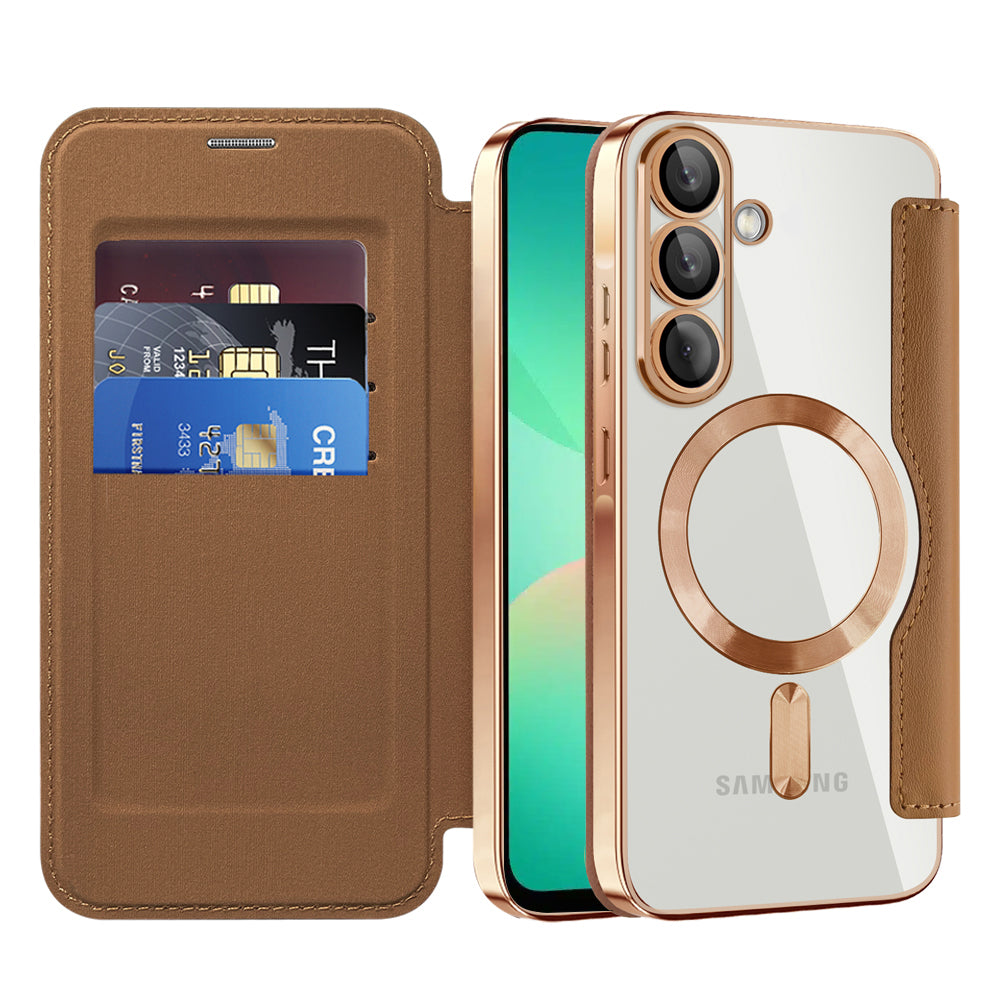 Калъф MagSafe за Samsung Galaxy A26 A266, Techsuit, SmartMag Book, Кафяв
