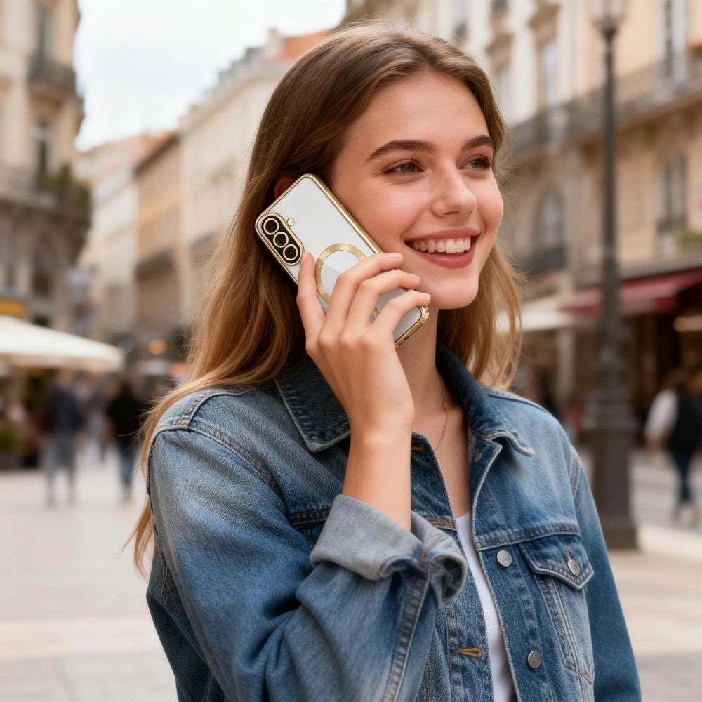 Калъф MagSafe за Samsung Galaxy A27 5G, Techsuit, Luxury Crystal, Червен