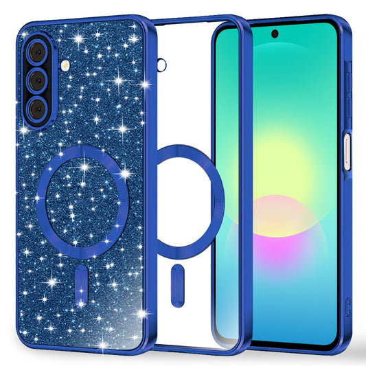 Калъф MagSafe за Samsung Galaxy A27 5G, Techsuit, Luxury Glitter, Тъмносин
