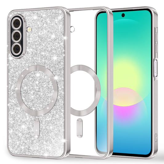 Калъф MagSafe за Samsung Galaxy A27 5G, Techsuit, Luxury Glitter, Сребрист
