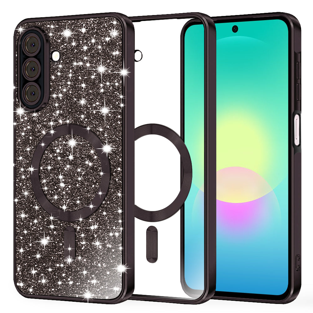 Калъф MagSafe за Samsung Galaxy A27 5G, Techsuit, Luxury Glitter, Черен