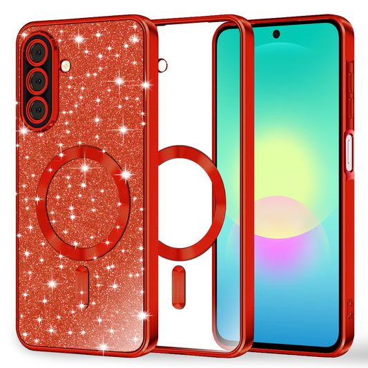 Калъф MagSafe за Samsung Galaxy A27 5G, Techsuit, Luxury Glitter, Червен