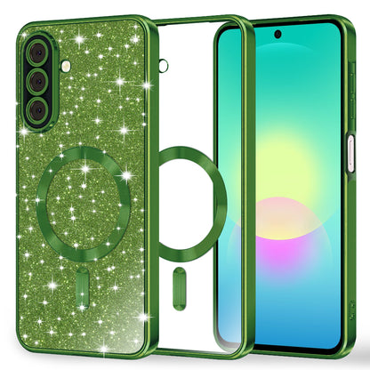 Калъф MagSafe за Samsung Galaxy A27 5G, Techsuit, Luxury Glitter, Тъмнозелен