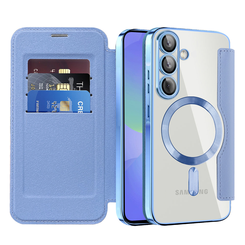 Калъф MagSafe за Samsung Galaxy A36 A366, Techsuit, SmartMag Book, Син
