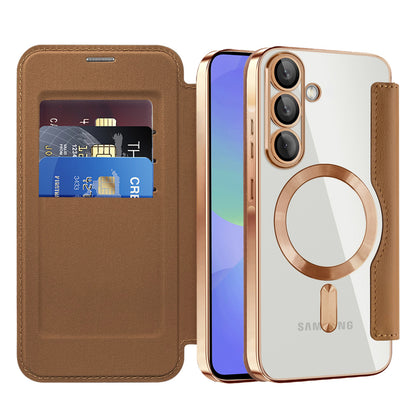 Калъф MagSafe за Samsung Galaxy A36 A366, Techsuit, SmartMag Book, Кафяв