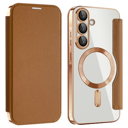 Калъф MagSafe за Samsung Galaxy A36 A366, Techsuit, SmartMag Book, Кафяв