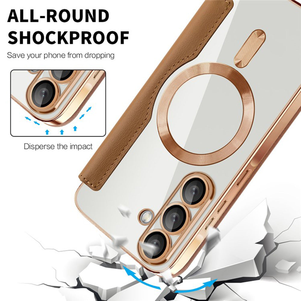 Калъф MagSafe за Samsung Galaxy A36 A366, Techsuit, SmartMag Book, Кафяв