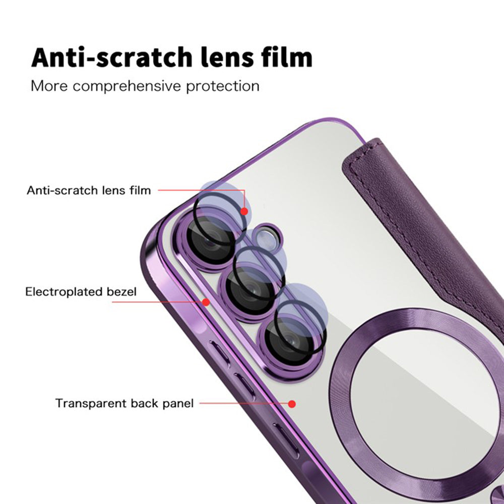 Калъф MagSafe за Samsung Galaxy A36 A366, Techsuit, SmartMag Book, Лилав