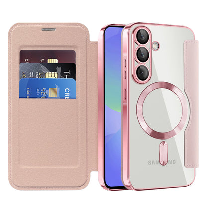 Калъф MagSafe за Samsung Galaxy A36 A366, Techsuit, SmartMag Book, Розов