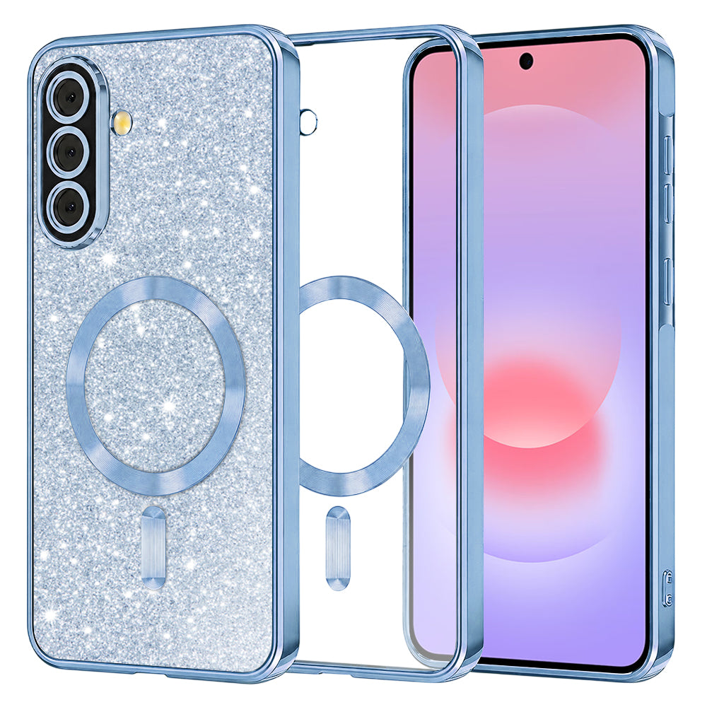 MagSafe Case for Samsung Galaxy A37 5G, Techsuit, Luxury Glitter, Blue