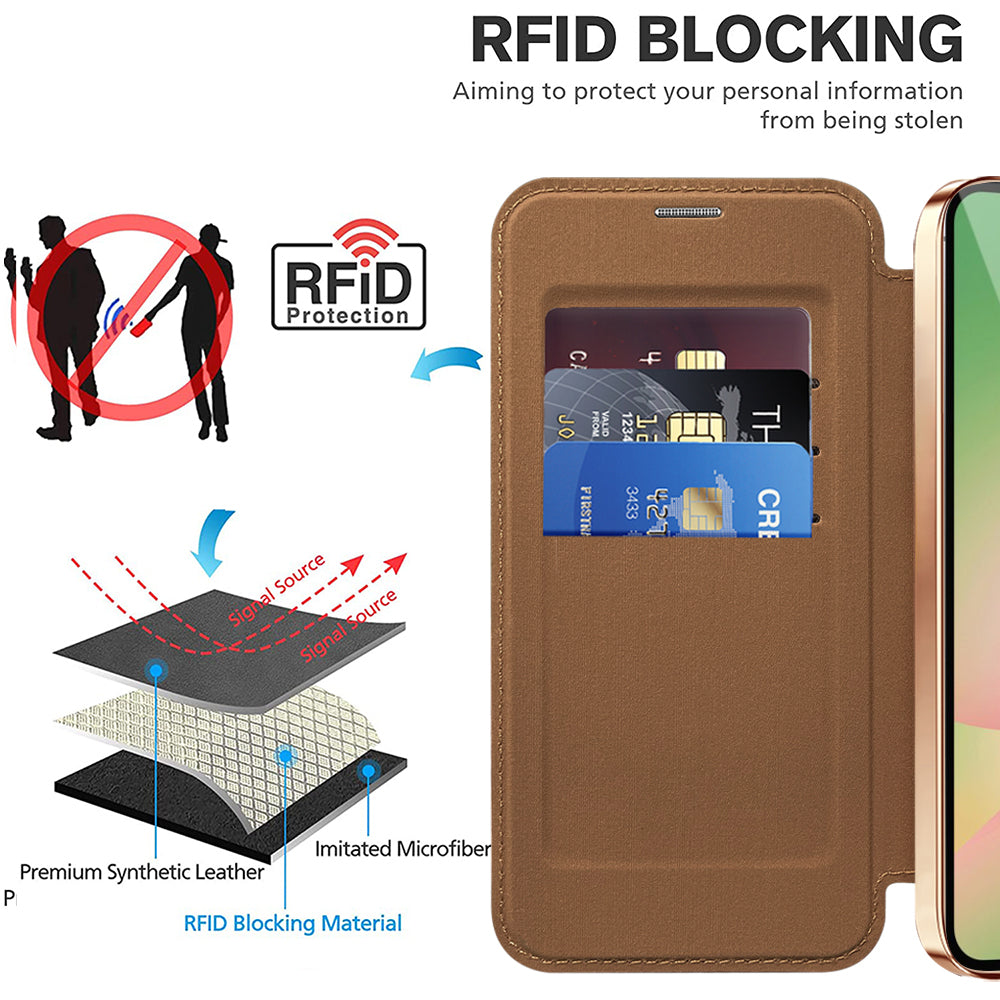 Калъф MagSafe за Samsung Galaxy A37 5G, Techsuit, SmartMag Book, Кафяв