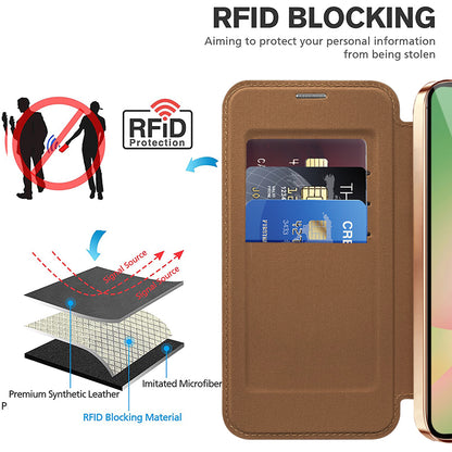 Калъф MagSafe за Samsung Galaxy A37 5G, Techsuit, SmartMag Book, Кафяв