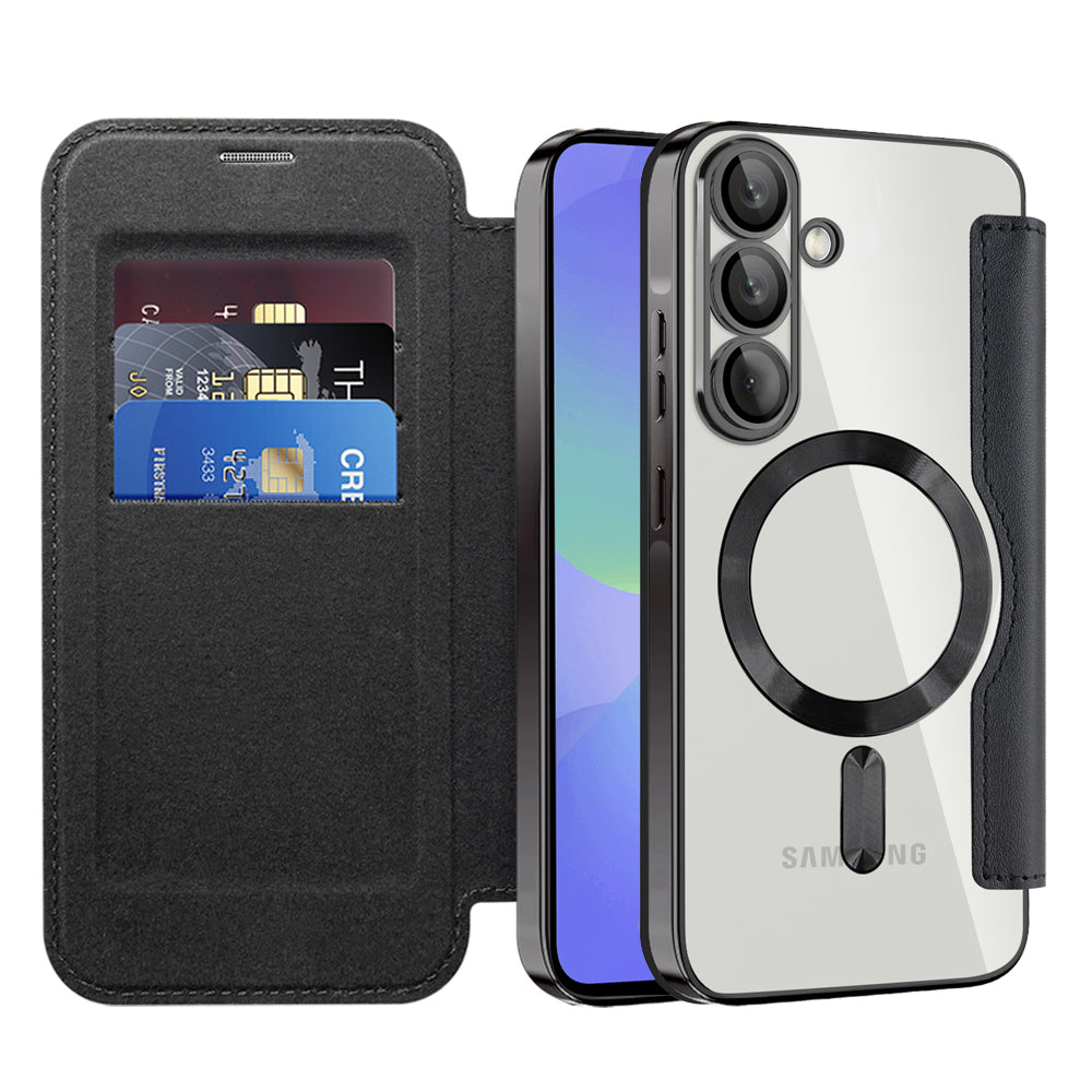 Калъф MagSafe за Samsung Galaxy A37 5G, Techsuit, SmartMag Book, Черен