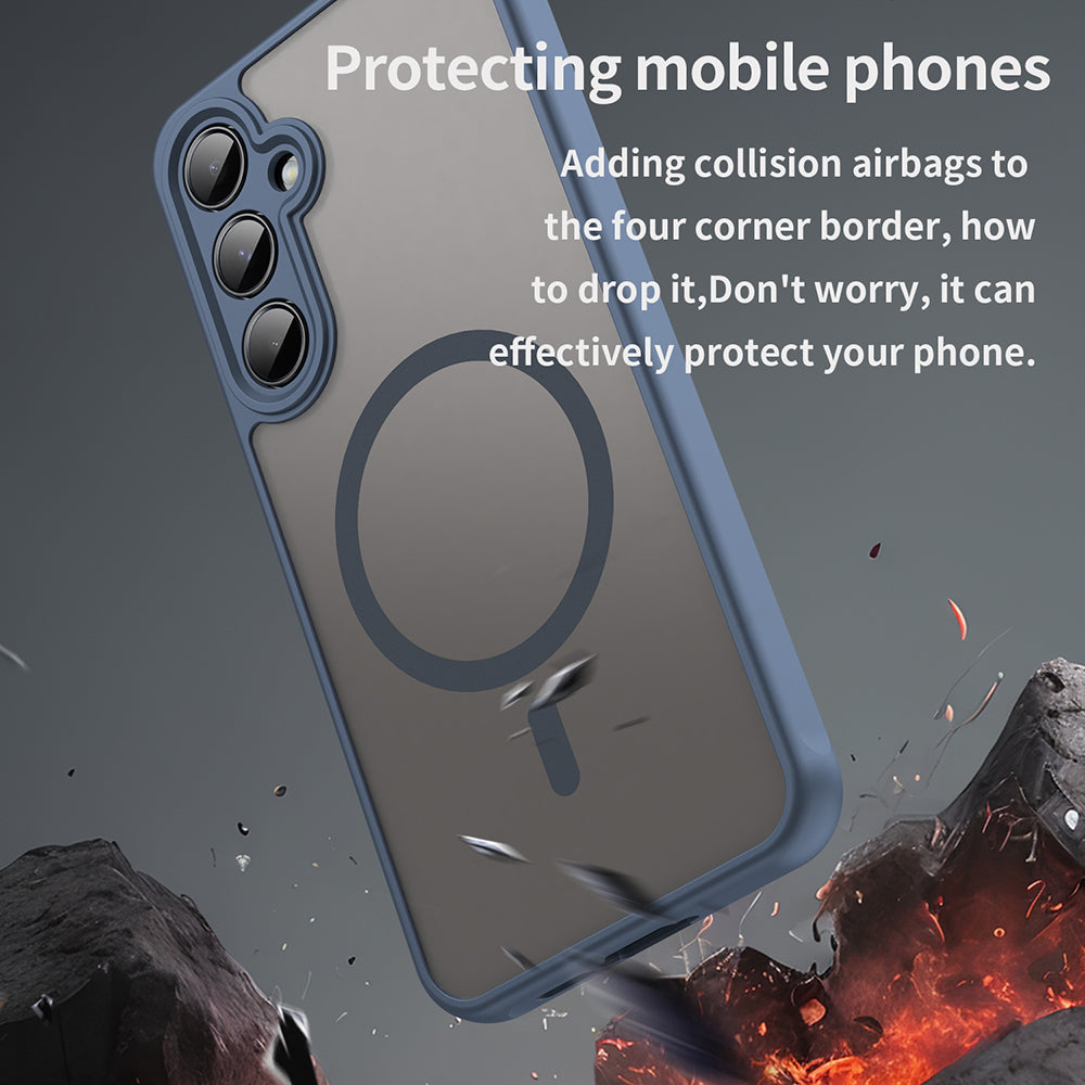 Калъф MagSafe за Samsung Galaxy A55 5G A556, Techsuit, HaloFrost II, Тъмносин